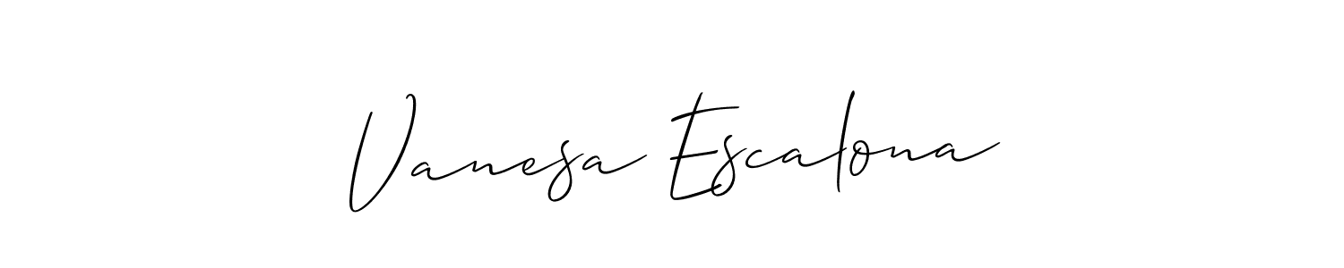 It looks lik you need a new signature style for name Vanesa Escalona. Design unique handwritten (Allison_Script) signature with our free signature maker in just a few clicks. Vanesa Escalona signature style 2 images and pictures png