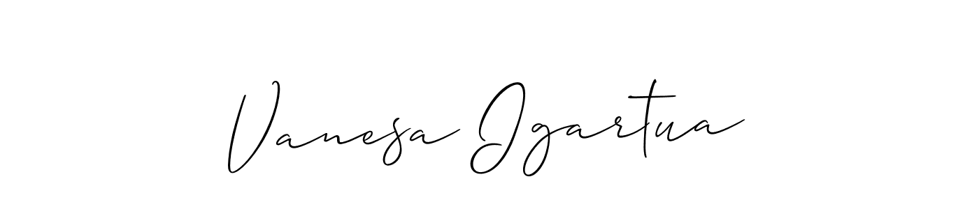 The best way (Allison_Script) to make a short signature is to pick only two or three words in your name. The name Vanesa Igartua include a total of six letters. For converting this name. Vanesa Igartua signature style 2 images and pictures png