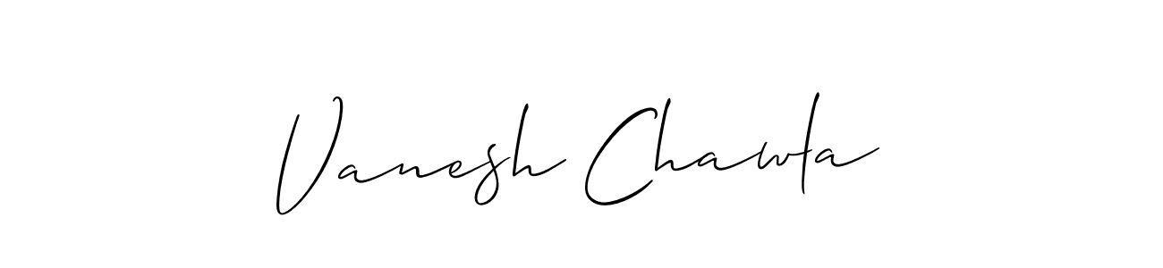 Make a short Vanesh Chawla signature style. Manage your documents anywhere anytime using Allison_Script. Create and add eSignatures, submit forms, share and send files easily. Vanesh Chawla signature style 2 images and pictures png