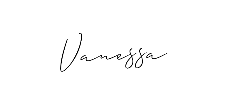 Use a signature maker to create a handwritten signature online. With this signature software, you can design (Allison_Script) your own signature for name Vanessa . Vanessa  signature style 2 images and pictures png