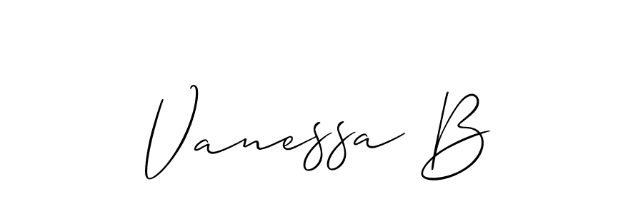 The best way (Allison_Script) to make a short signature is to pick only two or three words in your name. The name Vanessa B include a total of six letters. For converting this name. Vanessa B signature style 2 images and pictures png