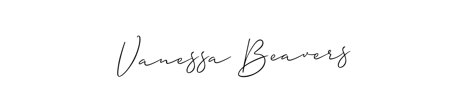 Use a signature maker to create a handwritten signature online. With this signature software, you can design (Allison_Script) your own signature for name Vanessa Beavers. Vanessa Beavers signature style 2 images and pictures png