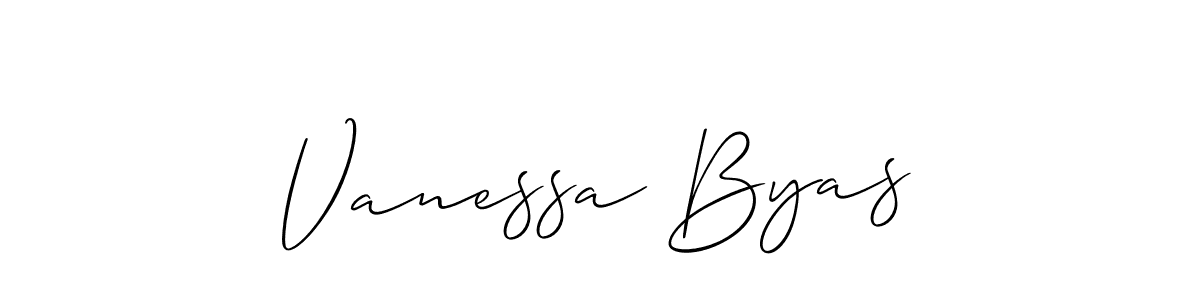 Use a signature maker to create a handwritten signature online. With this signature software, you can design (Allison_Script) your own signature for name Vanessa Byas. Vanessa Byas signature style 2 images and pictures png