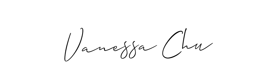 How to make Vanessa Chu name signature. Use Allison_Script style for creating short signs online. This is the latest handwritten sign. Vanessa Chu signature style 2 images and pictures png