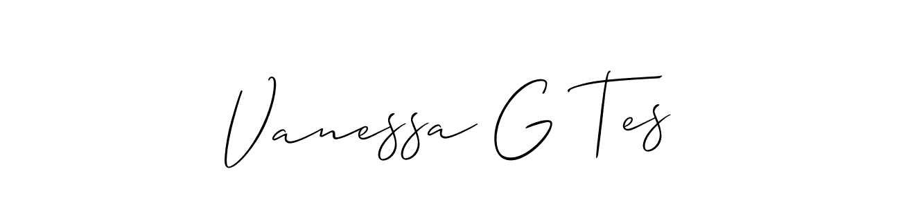 You should practise on your own different ways (Allison_Script) to write your name (Vanessa G Tes) in signature. don't let someone else do it for you. Vanessa G Tes signature style 2 images and pictures png