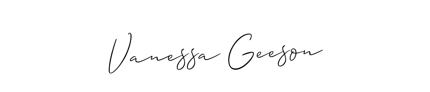Once you've used our free online signature maker to create your best signature Allison_Script style, it's time to enjoy all of the benefits that Vanessa Geeson name signing documents. Vanessa Geeson signature style 2 images and pictures png