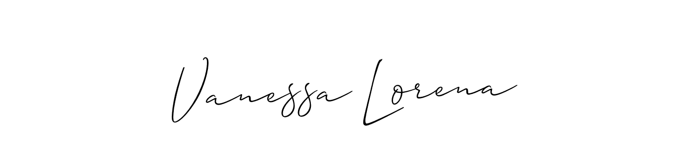 You should practise on your own different ways (Allison_Script) to write your name (Vanessa Lorena) in signature. don't let someone else do it for you. Vanessa Lorena signature style 2 images and pictures png