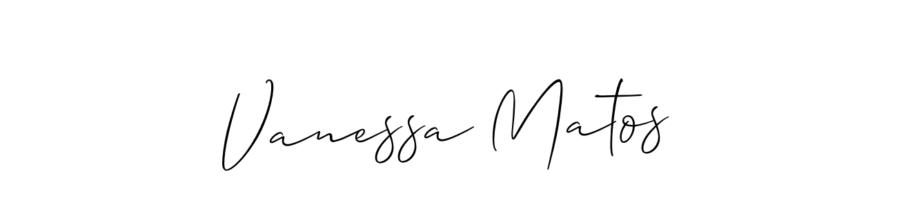 Use a signature maker to create a handwritten signature online. With this signature software, you can design (Allison_Script) your own signature for name Vanessa Matos. Vanessa Matos signature style 2 images and pictures png