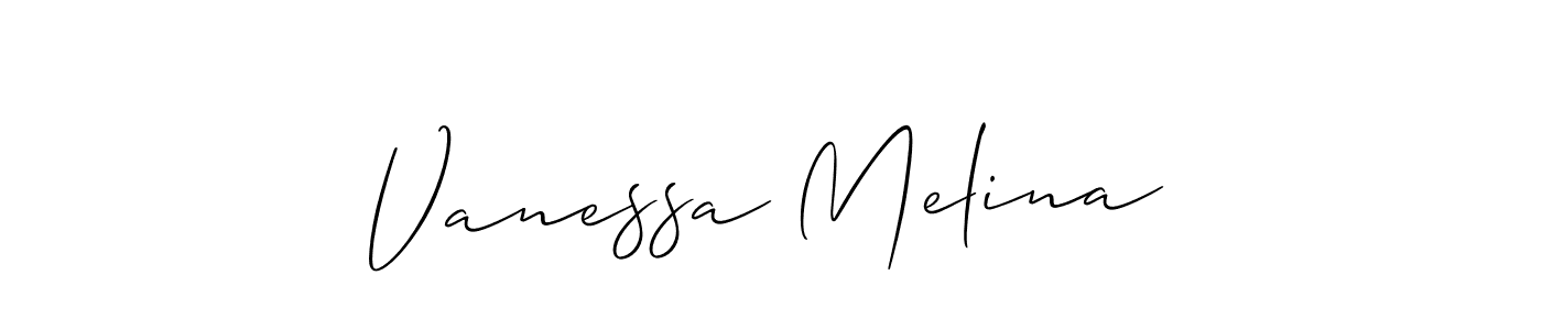 Allison_Script is a professional signature style that is perfect for those who want to add a touch of class to their signature. It is also a great choice for those who want to make their signature more unique. Get Vanessa Melina name to fancy signature for free. Vanessa Melina signature style 2 images and pictures png