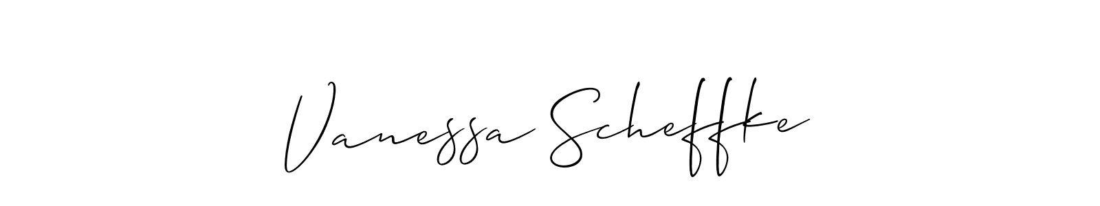 It looks lik you need a new signature style for name Vanessa Scheffke. Design unique handwritten (Allison_Script) signature with our free signature maker in just a few clicks. Vanessa Scheffke signature style 2 images and pictures png