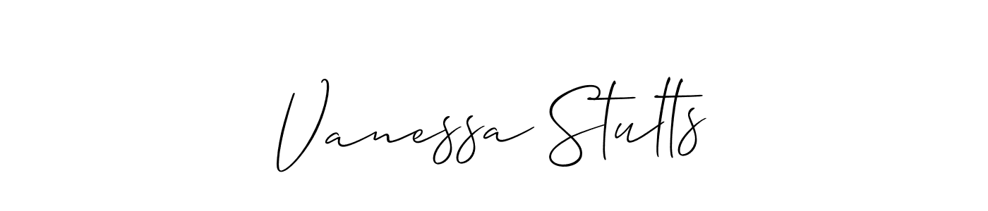 How to make Vanessa Stults signature? Allison_Script is a professional autograph style. Create handwritten signature for Vanessa Stults name. Vanessa Stults signature style 2 images and pictures png