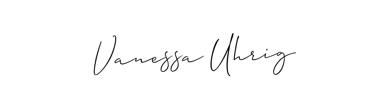 It looks lik you need a new signature style for name Vanessa Uhrig. Design unique handwritten (Allison_Script) signature with our free signature maker in just a few clicks. Vanessa Uhrig signature style 2 images and pictures png