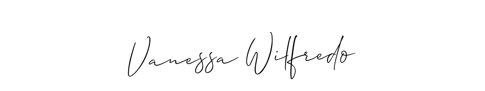 Vanessa Wilfredo stylish signature style. Best Handwritten Sign (Allison_Script) for my name. Handwritten Signature Collection Ideas for my name Vanessa Wilfredo. Vanessa Wilfredo signature style 2 images and pictures png