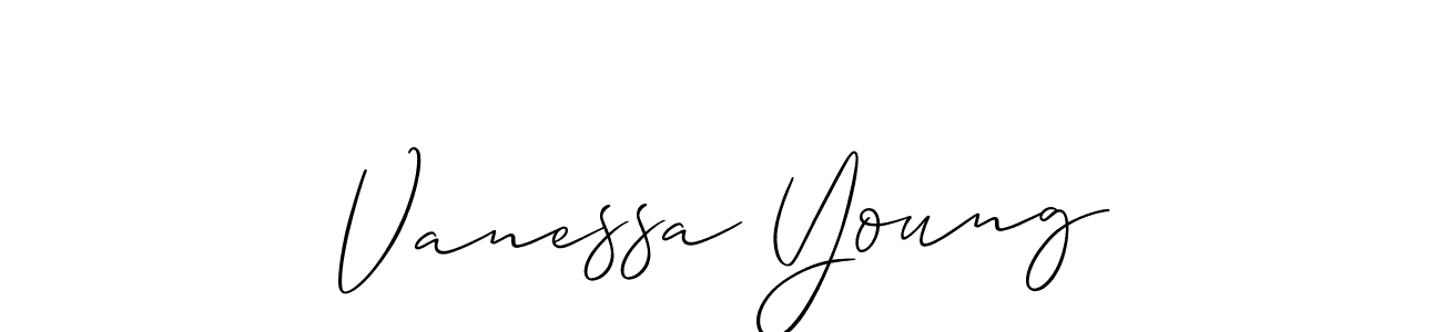 The best way (Allison_Script) to make a short signature is to pick only two or three words in your name. The name Vanessa Young include a total of six letters. For converting this name. Vanessa Young signature style 2 images and pictures png