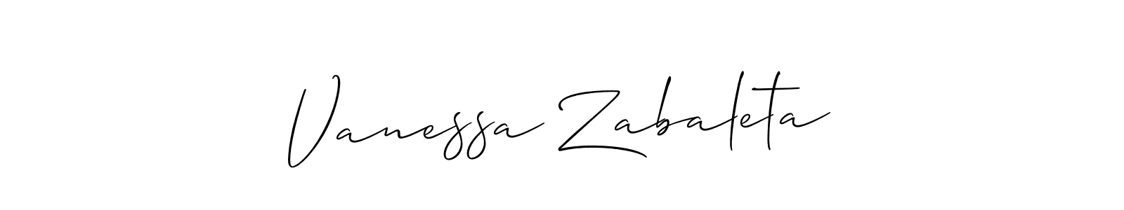 How to Draw Vanessa Zabaleta signature style? Allison_Script is a latest design signature styles for name Vanessa Zabaleta. Vanessa Zabaleta signature style 2 images and pictures png