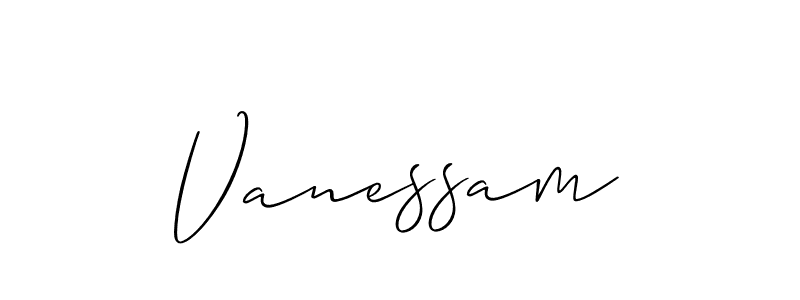 Vanessam stylish signature style. Best Handwritten Sign (Allison_Script) for my name. Handwritten Signature Collection Ideas for my name Vanessam. Vanessam signature style 2 images and pictures png