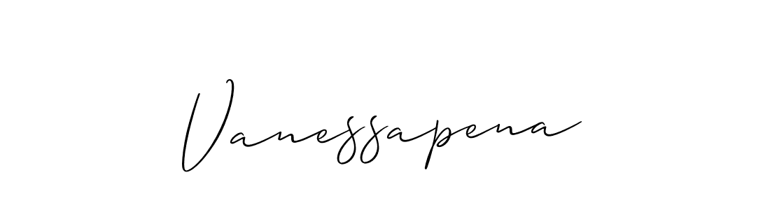 Make a beautiful signature design for name Vanessapena. With this signature (Allison_Script) style, you can create a handwritten signature for free. Vanessapena signature style 2 images and pictures png