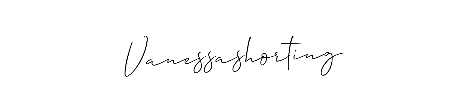 Vanessashorting stylish signature style. Best Handwritten Sign (Allison_Script) for my name. Handwritten Signature Collection Ideas for my name Vanessashorting. Vanessashorting signature style 2 images and pictures png