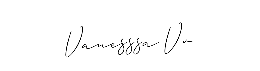 Make a short Vanesssa Vv signature style. Manage your documents anywhere anytime using Allison_Script. Create and add eSignatures, submit forms, share and send files easily. Vanesssa Vv signature style 2 images and pictures png