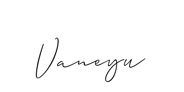 How to Draw Vaneyu signature style? Allison_Script is a latest design signature styles for name Vaneyu. Vaneyu signature style 2 images and pictures png