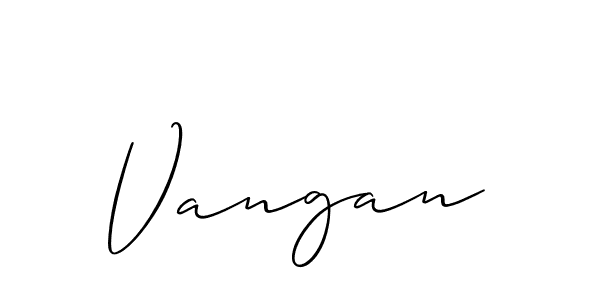 Design your own signature with our free online signature maker. With this signature software, you can create a handwritten (Allison_Script) signature for name Vangan. Vangan signature style 2 images and pictures png