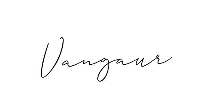 Design your own signature with our free online signature maker. With this signature software, you can create a handwritten (Allison_Script) signature for name Vangaur. Vangaur signature style 2 images and pictures png