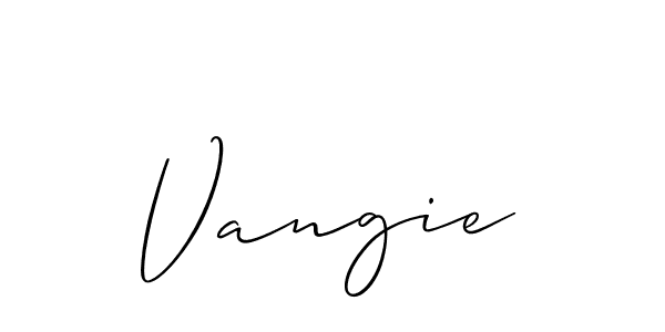 Create a beautiful signature design for name Vangie. With this signature (Allison_Script) fonts, you can make a handwritten signature for free. Vangie signature style 2 images and pictures png