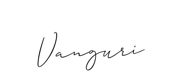 Use a signature maker to create a handwritten signature online. With this signature software, you can design (Allison_Script) your own signature for name Vanguri. Vanguri signature style 2 images and pictures png