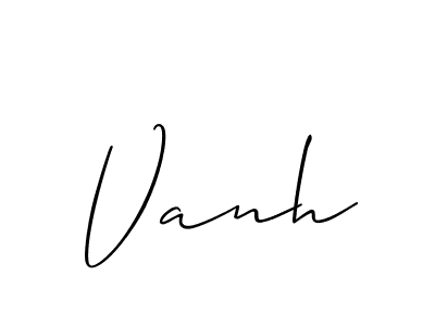 How to make Vanh name signature. Use Allison_Script style for creating short signs online. This is the latest handwritten sign. Vanh signature style 2 images and pictures png