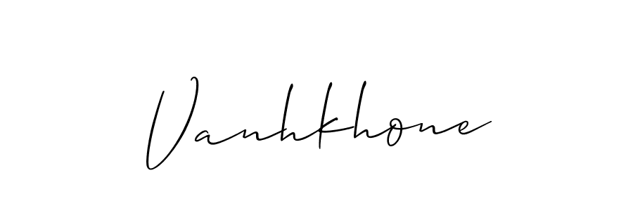 if you are searching for the best signature style for your name Vanhkhone. so please give up your signature search. here we have designed multiple signature styles  using Allison_Script. Vanhkhone signature style 2 images and pictures png