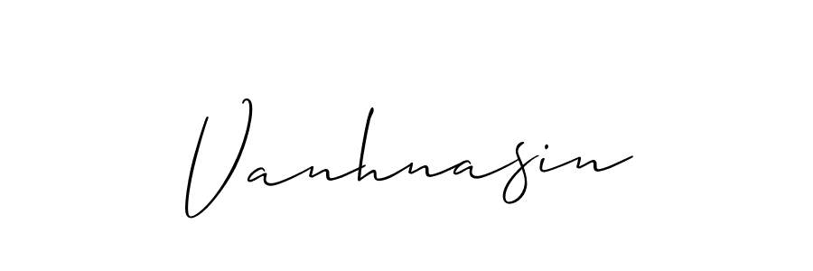 Create a beautiful signature design for name Vanhnasin. With this signature (Allison_Script) fonts, you can make a handwritten signature for free. Vanhnasin signature style 2 images and pictures png