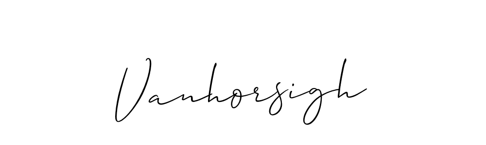 Design your own signature with our free online signature maker. With this signature software, you can create a handwritten (Allison_Script) signature for name Vanhorsigh. Vanhorsigh signature style 2 images and pictures png