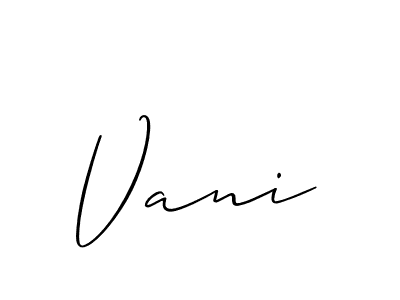 Create a beautiful signature design for name Vani. With this signature (Allison_Script) fonts, you can make a handwritten signature for free. Vani signature style 2 images and pictures png