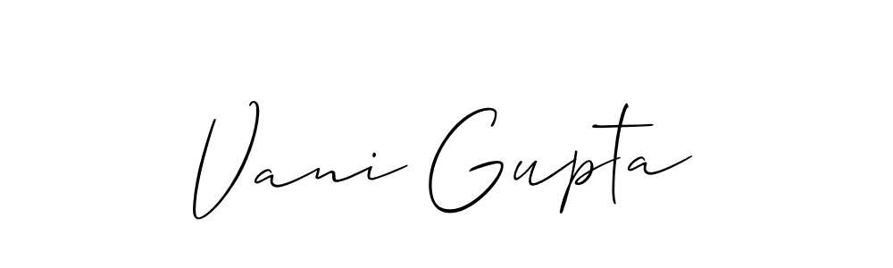 Allison_Script is a professional signature style that is perfect for those who want to add a touch of class to their signature. It is also a great choice for those who want to make their signature more unique. Get Vani Gupta name to fancy signature for free. Vani Gupta signature style 2 images and pictures png