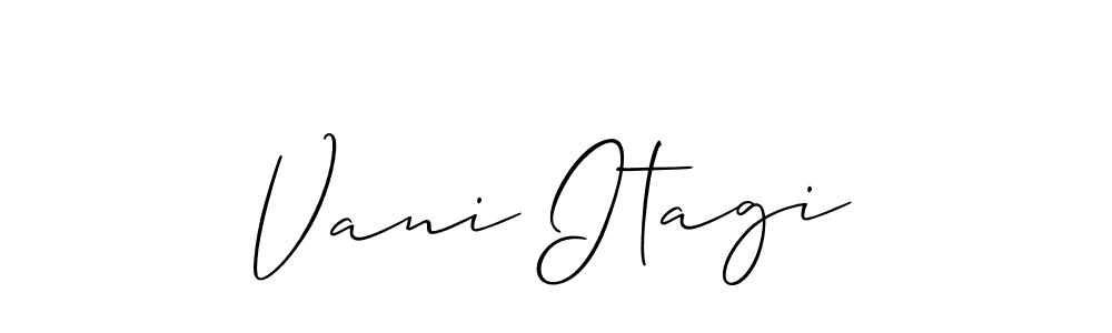 The best way (Allison_Script) to make a short signature is to pick only two or three words in your name. The name Vani Itagi include a total of six letters. For converting this name. Vani Itagi signature style 2 images and pictures png