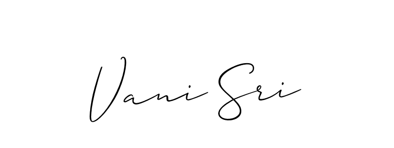 Use a signature maker to create a handwritten signature online. With this signature software, you can design (Allison_Script) your own signature for name Vani Sri. Vani Sri signature style 2 images and pictures png