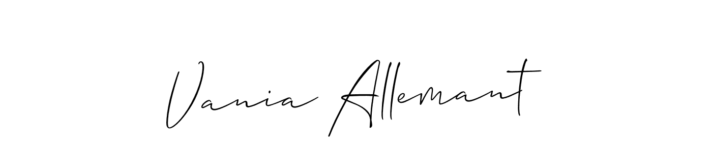 Make a short Vania Allemant signature style. Manage your documents anywhere anytime using Allison_Script. Create and add eSignatures, submit forms, share and send files easily. Vania Allemant signature style 2 images and pictures png