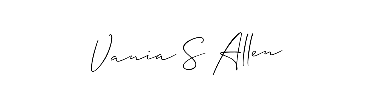 Make a short Vania S Allen signature style. Manage your documents anywhere anytime using Allison_Script. Create and add eSignatures, submit forms, share and send files easily. Vania S Allen signature style 2 images and pictures png
