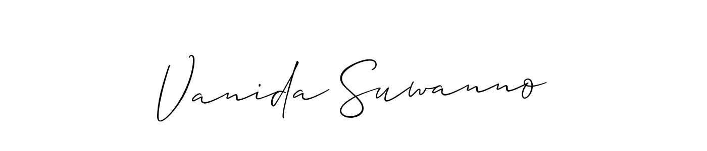 How to Draw Vanida Suwanno signature style? Allison_Script is a latest design signature styles for name Vanida Suwanno. Vanida Suwanno signature style 2 images and pictures png