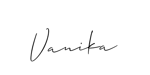 How to make Vanika name signature. Use Allison_Script style for creating short signs online. This is the latest handwritten sign. Vanika signature style 2 images and pictures png