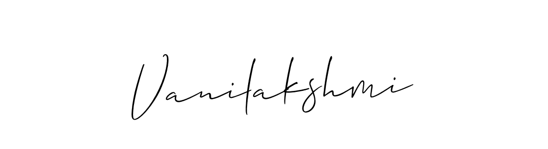 if you are searching for the best signature style for your name Vanilakshmi. so please give up your signature search. here we have designed multiple signature styles  using Allison_Script. Vanilakshmi signature style 2 images and pictures png