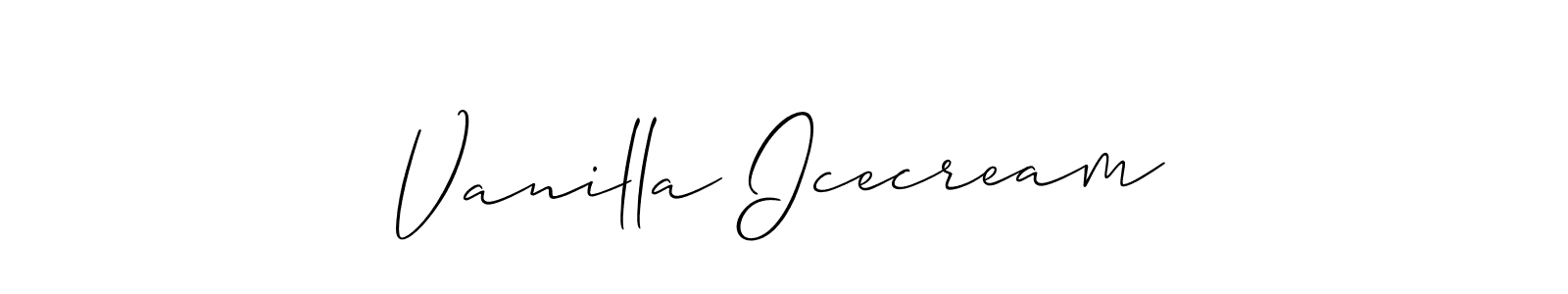 Use a signature maker to create a handwritten signature online. With this signature software, you can design (Allison_Script) your own signature for name Vanilla Icecream. Vanilla Icecream signature style 2 images and pictures png