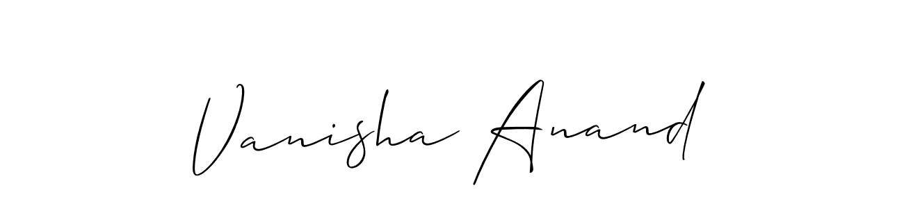 How to make Vanisha Anand signature? Allison_Script is a professional autograph style. Create handwritten signature for Vanisha Anand name. Vanisha Anand signature style 2 images and pictures png