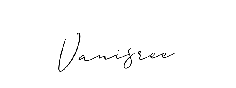 Design your own signature with our free online signature maker. With this signature software, you can create a handwritten (Allison_Script) signature for name Vanisree. Vanisree signature style 2 images and pictures png