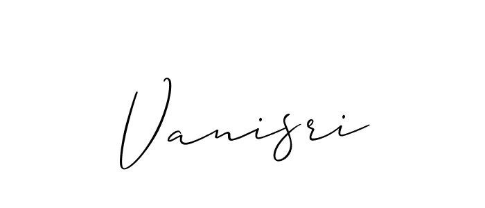 Design your own signature with our free online signature maker. With this signature software, you can create a handwritten (Allison_Script) signature for name Vanisri. Vanisri signature style 2 images and pictures png