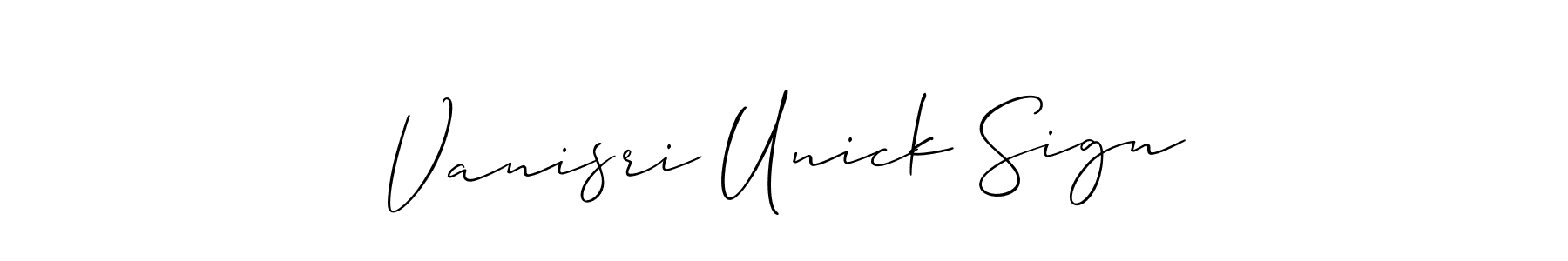 Create a beautiful signature design for name Vanisri Unick Sign. With this signature (Allison_Script) fonts, you can make a handwritten signature for free. Vanisri Unick Sign signature style 2 images and pictures png