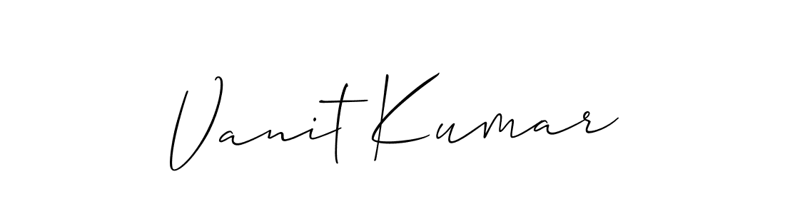 Similarly Allison_Script is the best handwritten signature design. Signature creator online .You can use it as an online autograph creator for name Vanit Kumar. Vanit Kumar signature style 2 images and pictures png