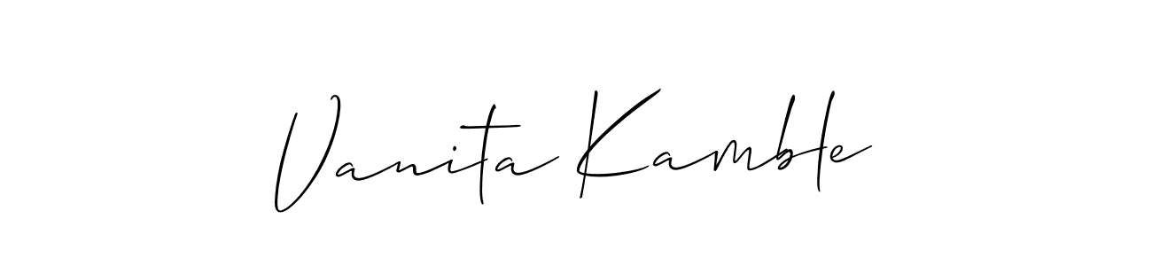 if you are searching for the best signature style for your name Vanita Kamble. so please give up your signature search. here we have designed multiple signature styles  using Allison_Script. Vanita Kamble signature style 2 images and pictures png