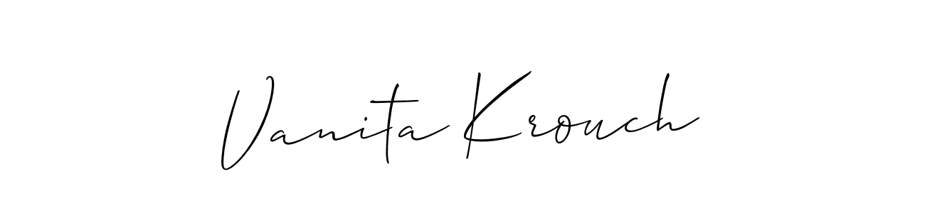 Vanita Krouch stylish signature style. Best Handwritten Sign (Allison_Script) for my name. Handwritten Signature Collection Ideas for my name Vanita Krouch. Vanita Krouch signature style 2 images and pictures png