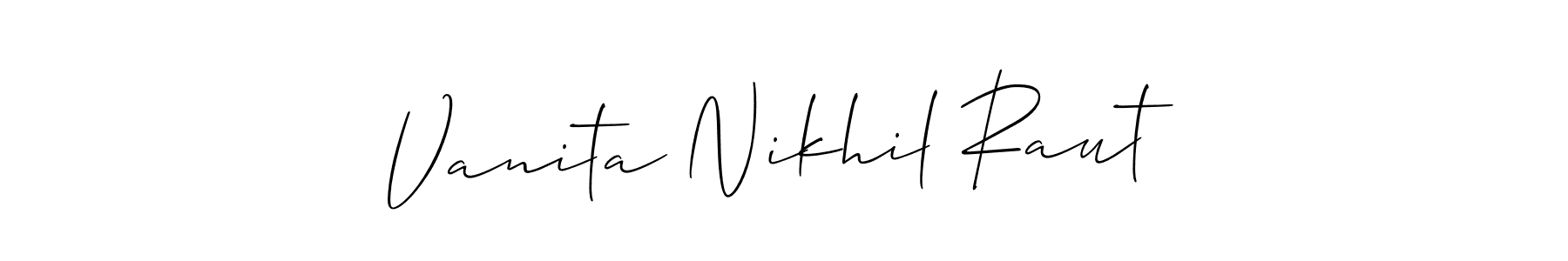 Use a signature maker to create a handwritten signature online. With this signature software, you can design (Allison_Script) your own signature for name Vanita Nikhil Raut. Vanita Nikhil Raut signature style 2 images and pictures png